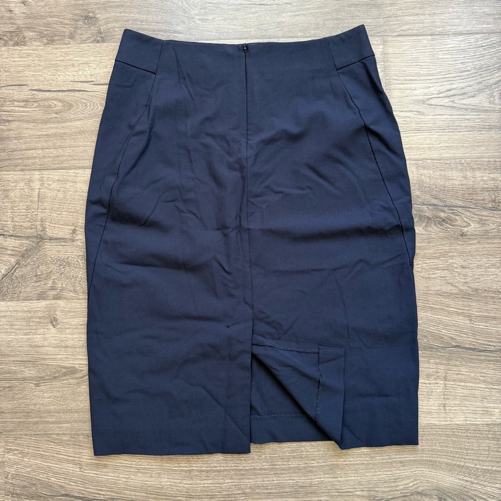 Theory Navy Blue Joanie C091398R Virgin Wool Skirt size 8 Women
